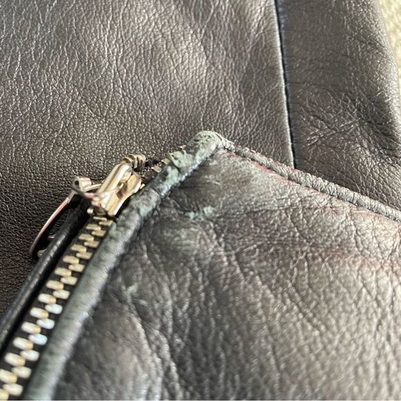 Danier Black Leather Straight Leg Ankle Crop Pants Lined Side Zip 26 XS 2 - Picture 6 of 11